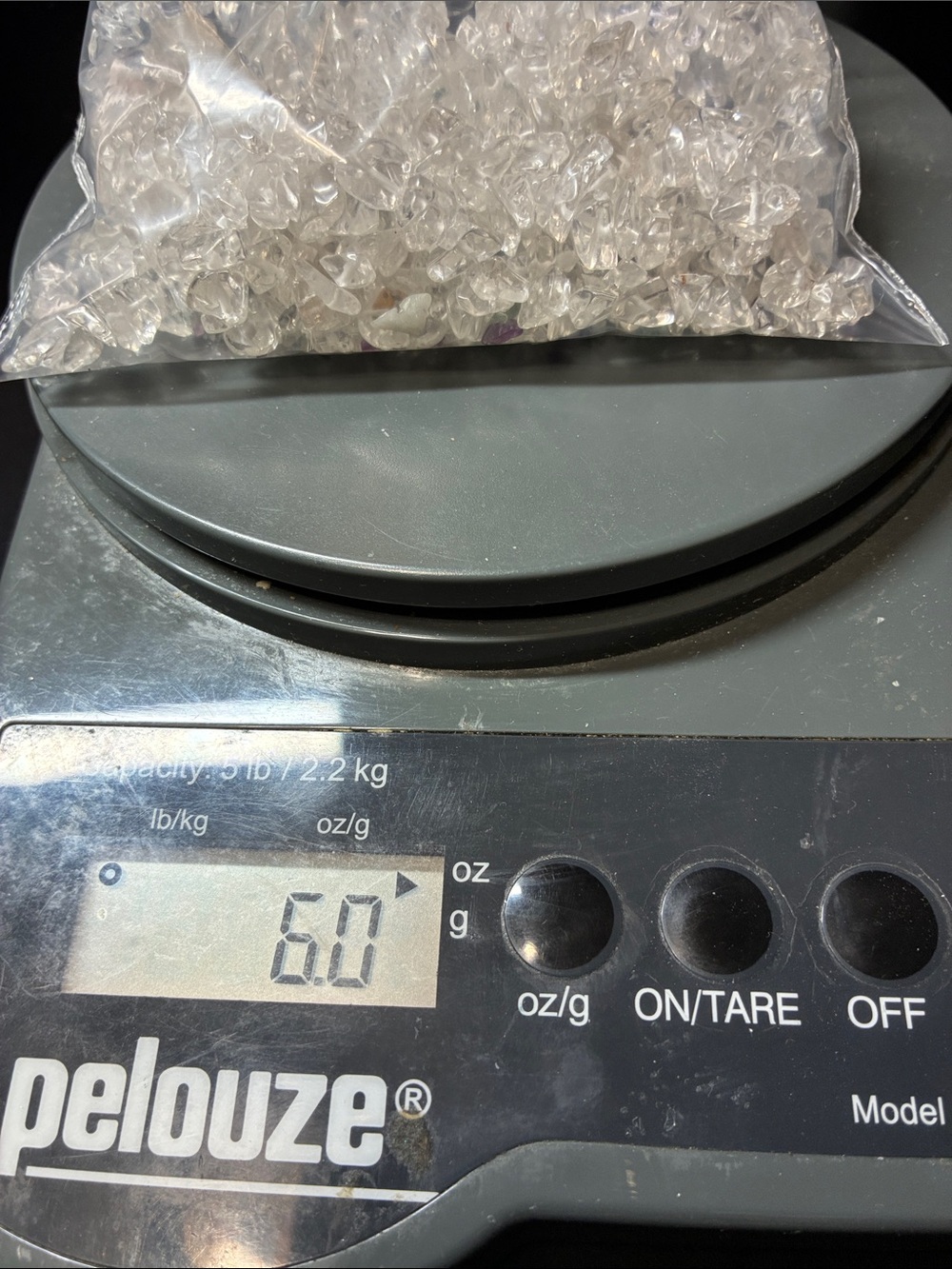 Clear Crystal quartz chips Bag - 6 oz